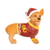 USC Trojans SC Interlock Corgi Ornament